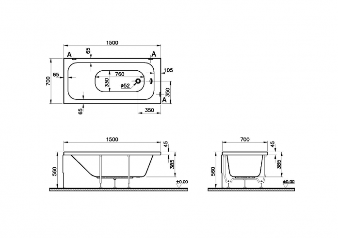  Vitra Optimum Neo 150x70  64560001000 