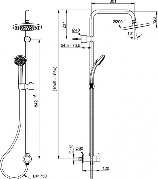     Ideal Standard Idealrain Soft A5689AA 