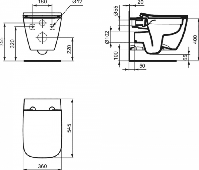  Ideal Standard ST533018 ( T533001 i.life B   +   KDI-0000018 +  INS-0000012 + )