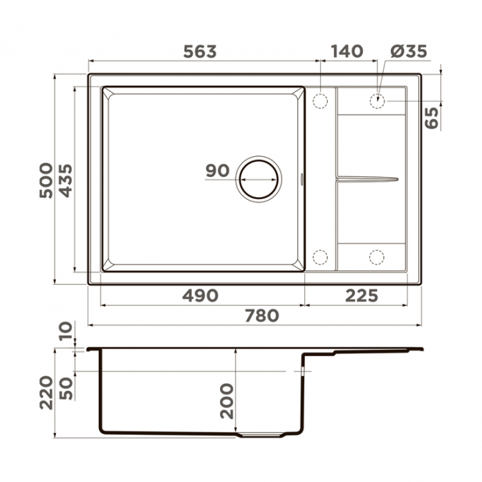  Omoikiri Sumi 78-LB-ES  4997232