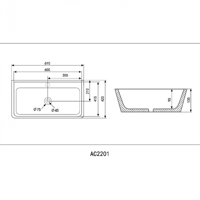   Abber Rechteck AC2201MB  