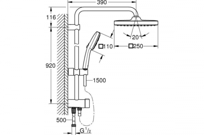   GROHE Tempesta System 250 Cube 26694001 