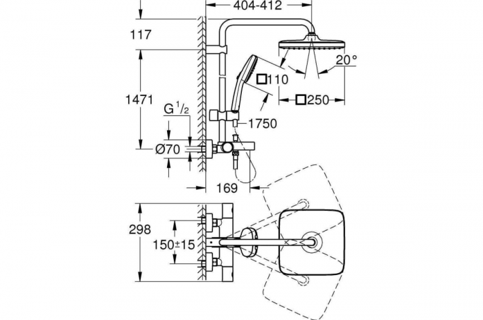       GROHE Tempesta System 250 Cube 26691001 