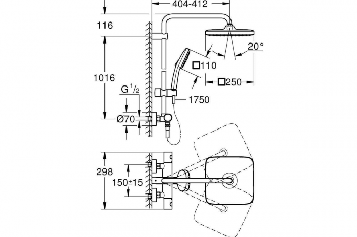     GROHE Tempesta System 250 Cube 26689001 