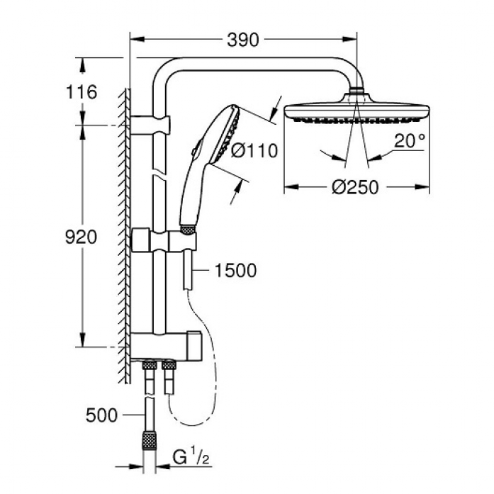   GROHE Tempesta System 250 26675001 