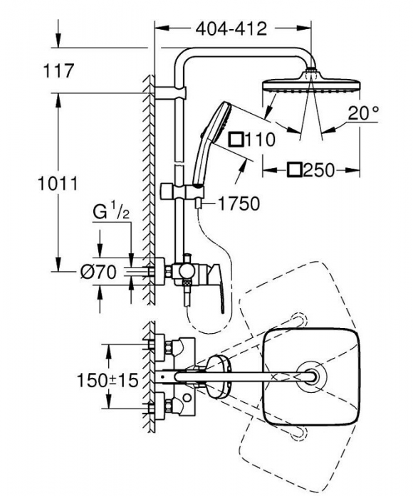   GROHE Tempesta System 250 Cube 26692001 