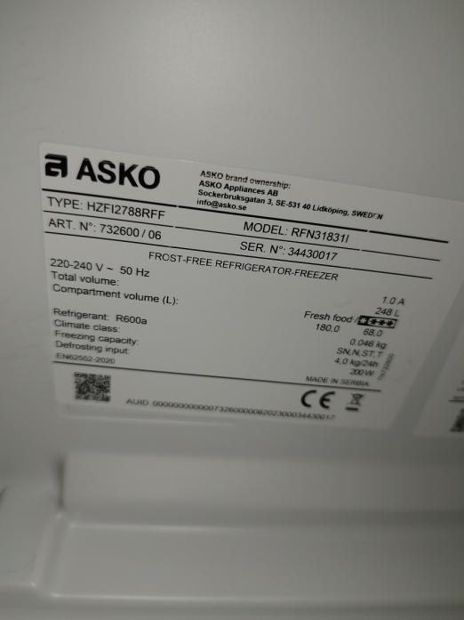   Asko RFN31831i (  )