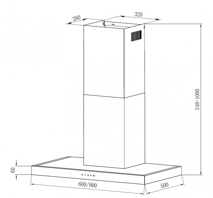   Krona RUT 900 inox 3P-S