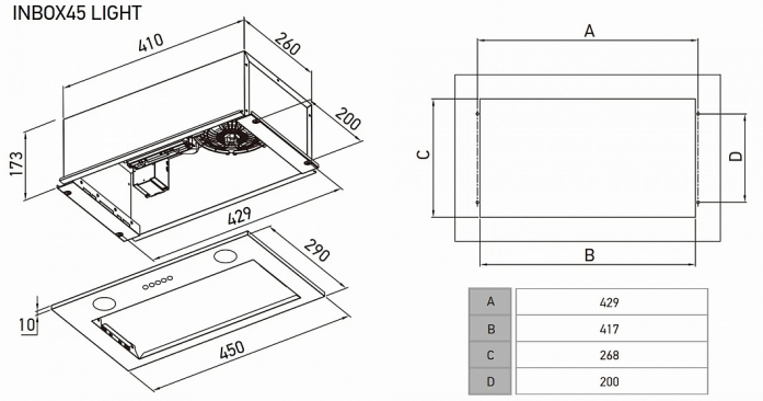   Meferi INBOX45WH LIGHT