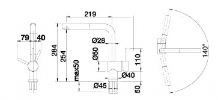 Смеситель для кухни Blanco Linus-S рычаг справа (512402)